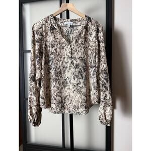 Evereve Snakeskin Print Blouse Size Medium